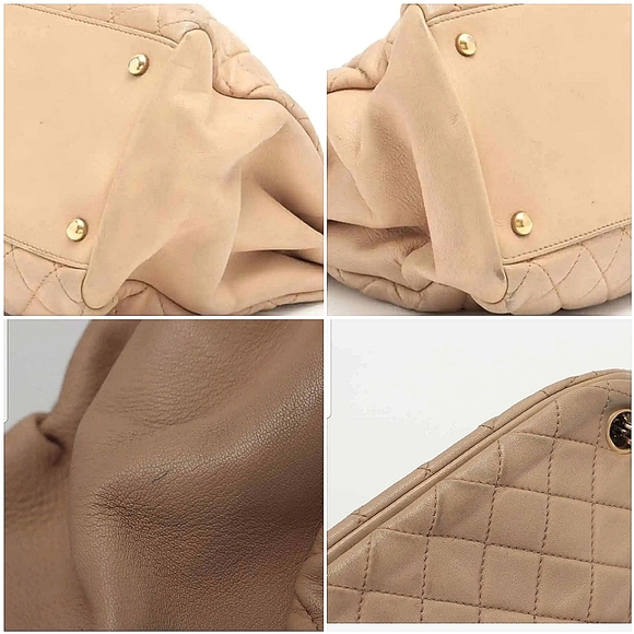 Chanel Matelasse 14th Series Beige Lambskin Gold Metal Chain Shoulder Bag - Picture 12 of 16